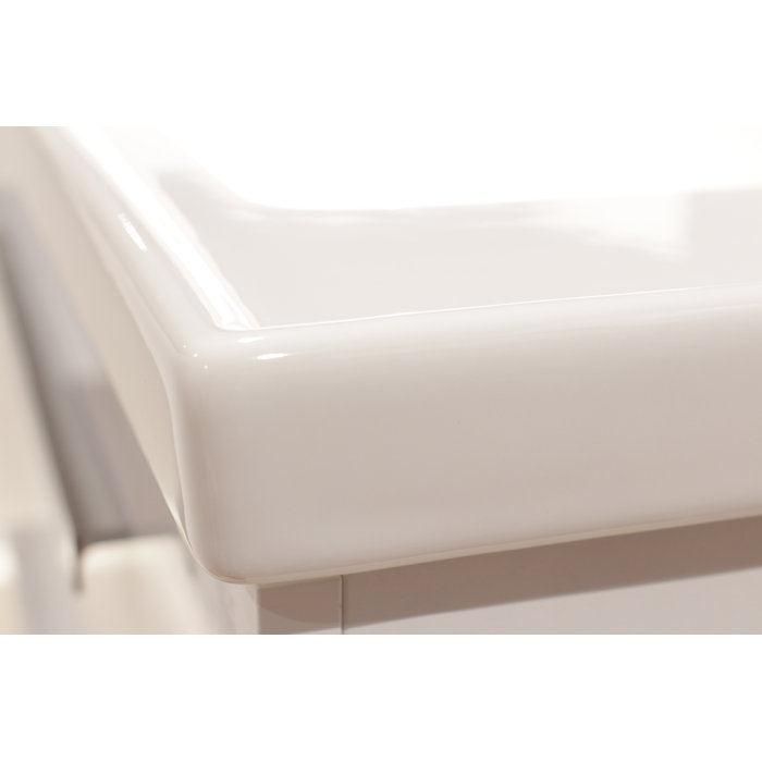 Orren Ellis Hancock 36'' Wall Mounted Single Bathroom Vanity with Solid Surface Vanity Top